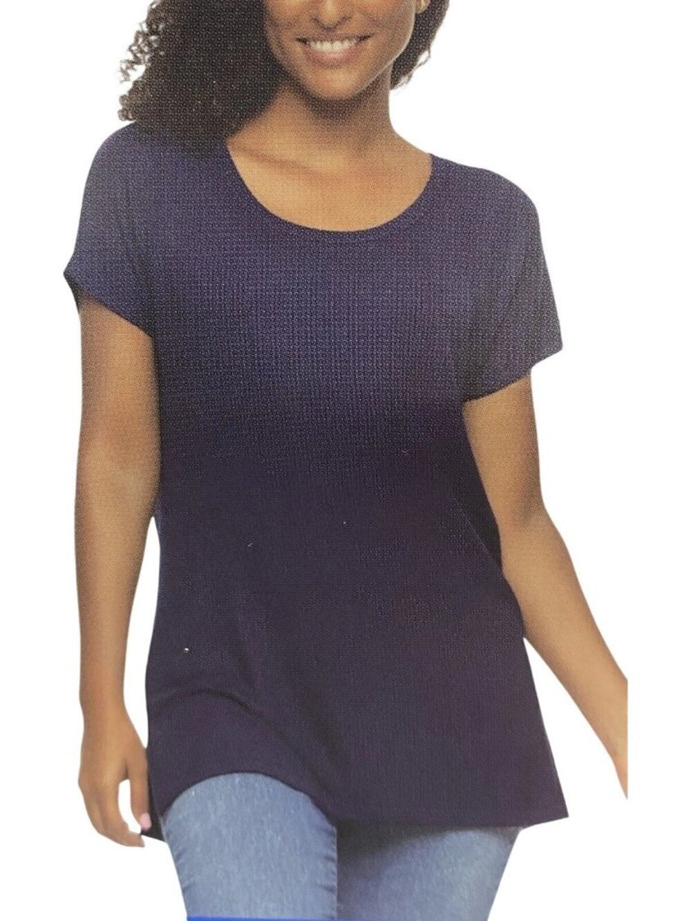 NWT Felina Women's M Navy Blue Short Sleeve Lounge Top Rayon Blend i2102